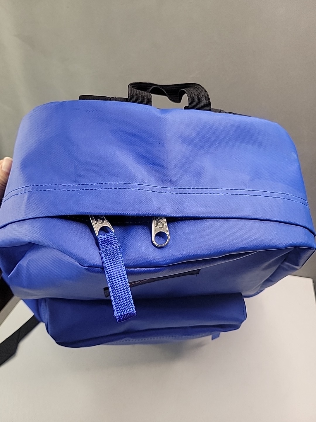 RARE JanSport Coated Royal Blue Backpack Hyperbreak Bag Water Bottle Holder