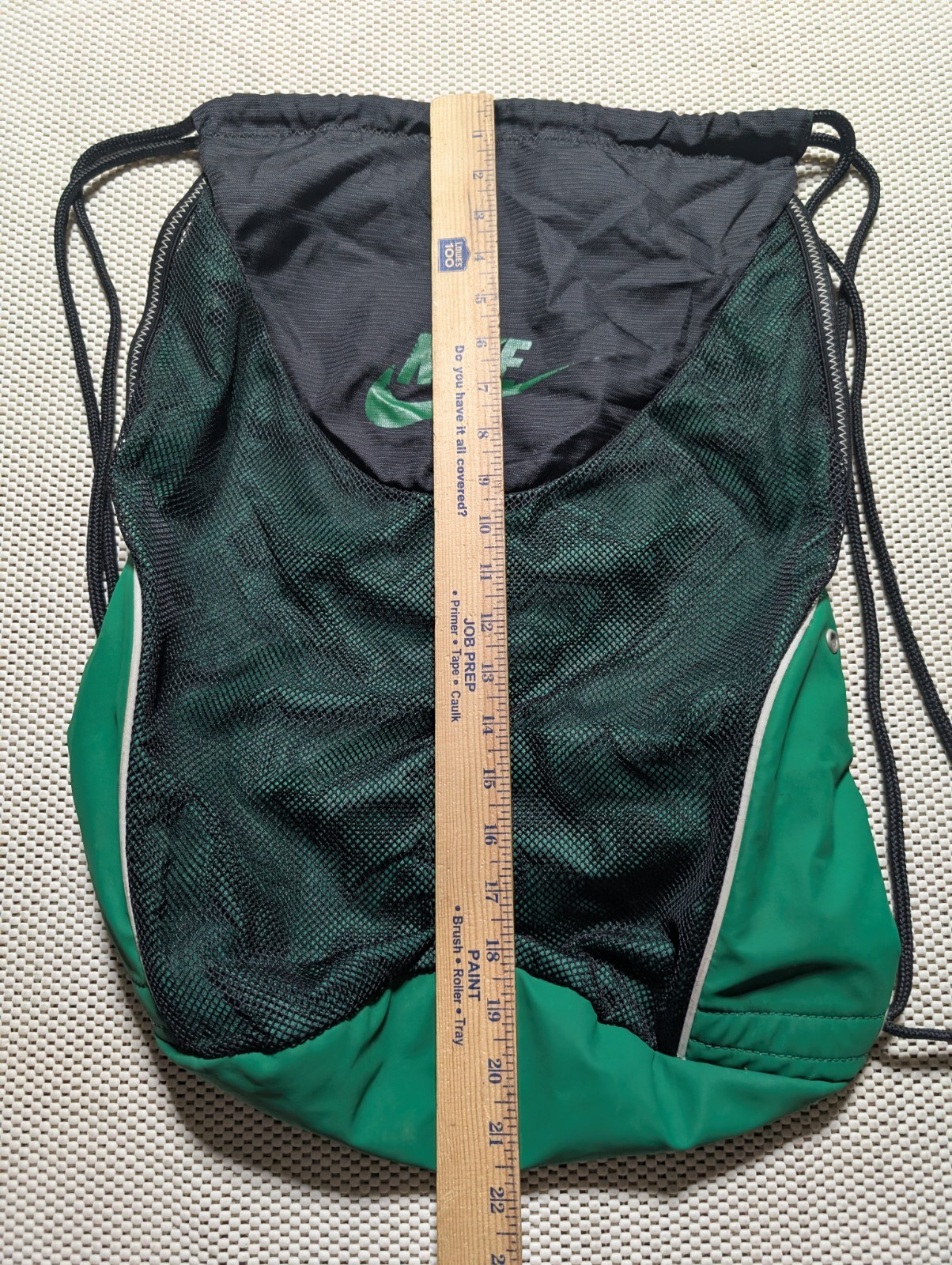 Nike Athletics Green Black Cinch Backpack Soccer Track & Field Gear Bag Swoosh