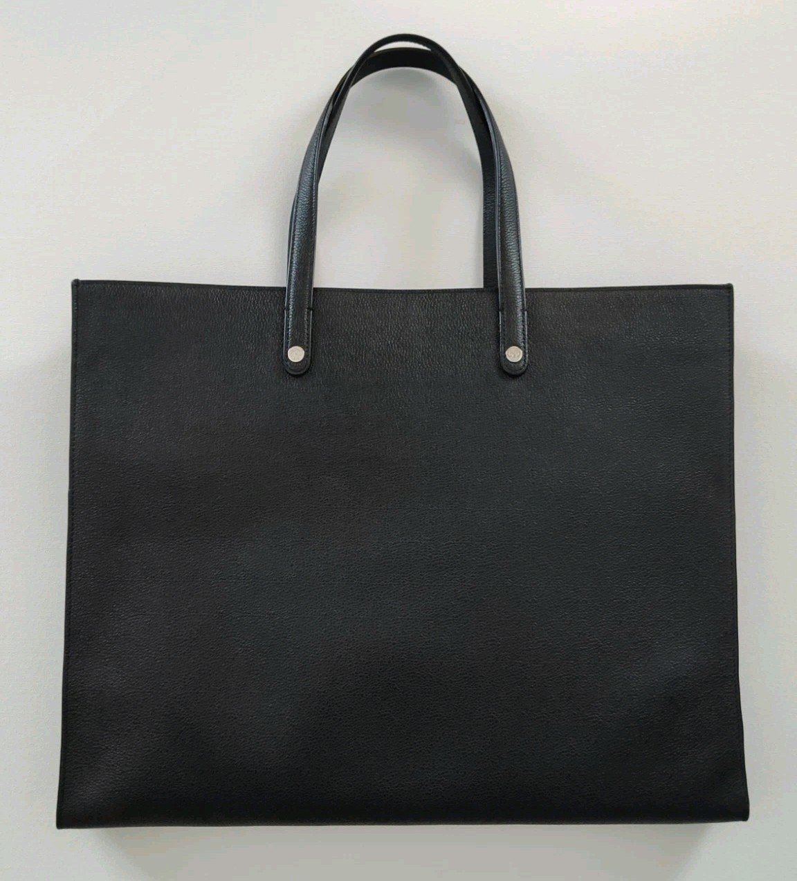 Excellent XL Thom Browne Brooks Brothers Leather Tote Portfolio Bag Black Fleece