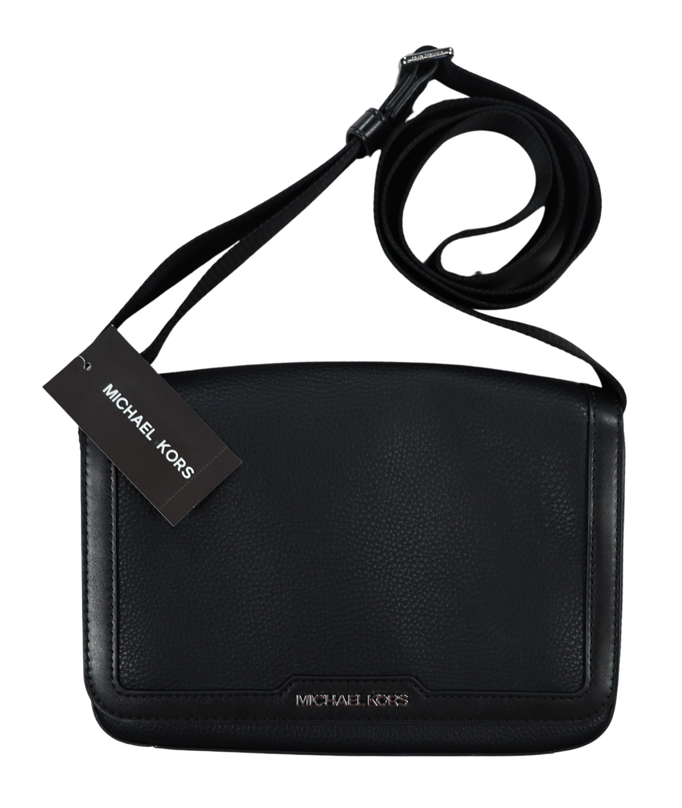 Michael Kors Genuine Leather Magnetic Flap Men’s Unisex Shoulder Bag NWT Black