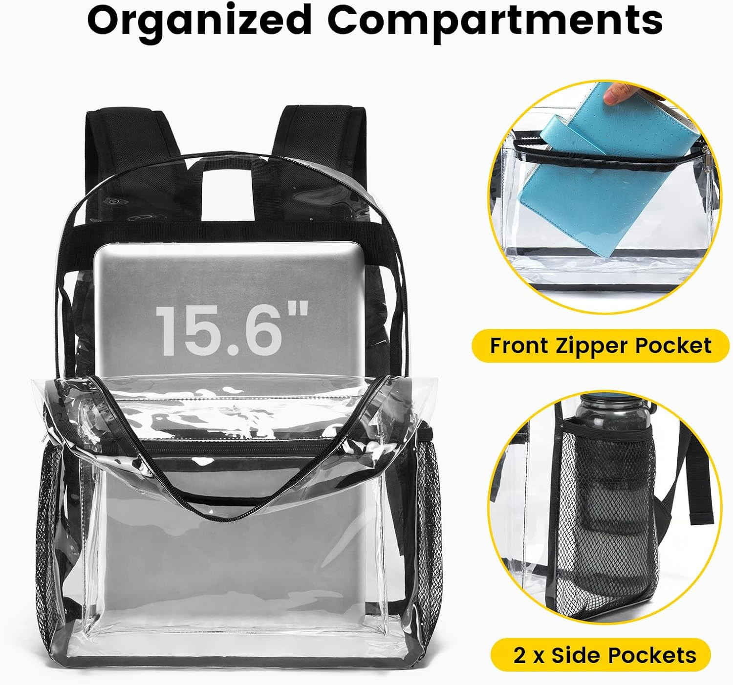 Heavy Duty Clear Backpack – Large Clear Backpacks for School See through Backpac