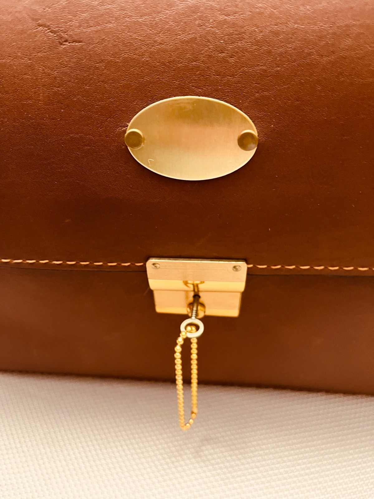 SCHLESINGER BROS. Thick Rustic Belting Leather Briefcase / Attaché / Portfolio