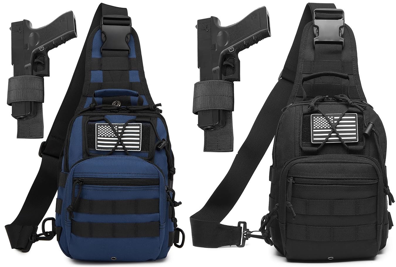 Small Tactical Sling Bag for Men with Holster Military EDC Shoulder Bag CCW C…