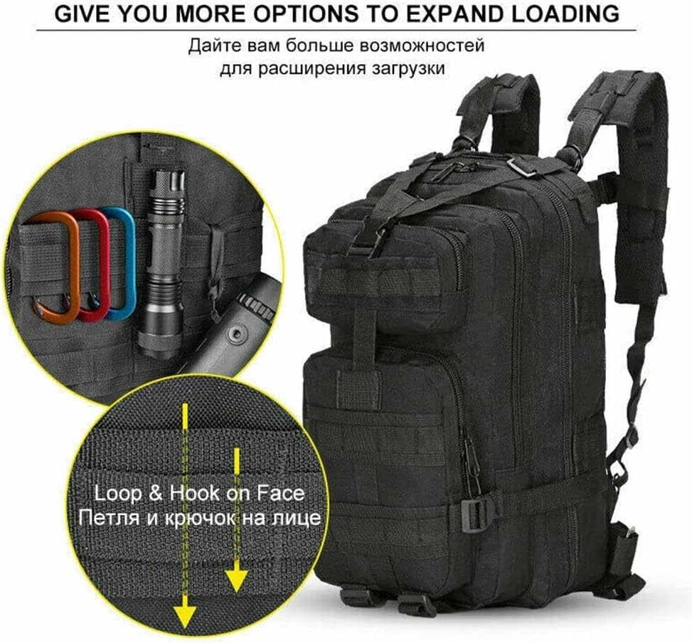 30L Outdoor Military Tactical Backpack Rucksack Camping Hiking Travel Bag Black