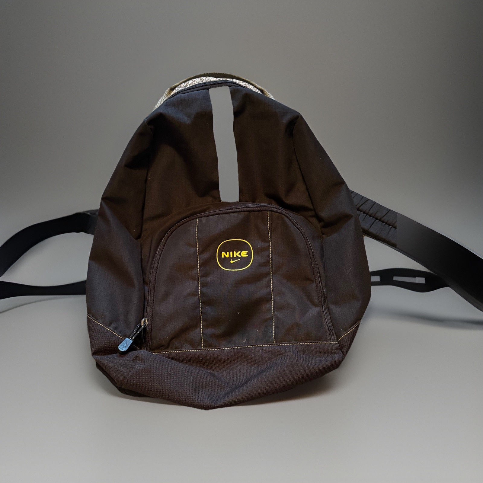 Vintage 90’s Nike Athletic Backpack Small Bag Y2K Black Yellow