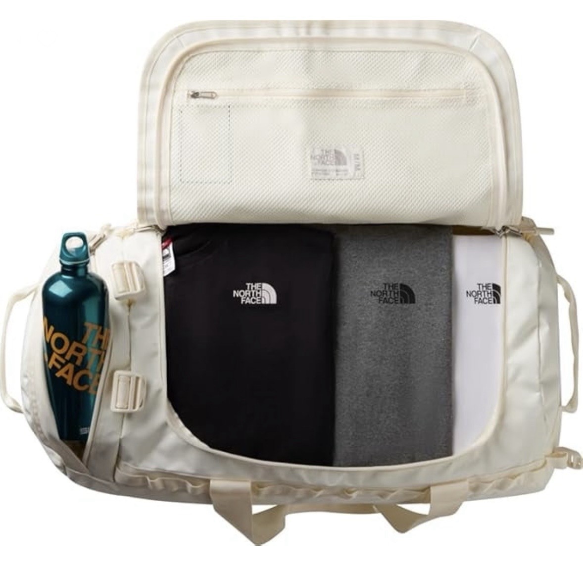 The North Face Base Camp Duffel White Dune Size S 50L Brand New