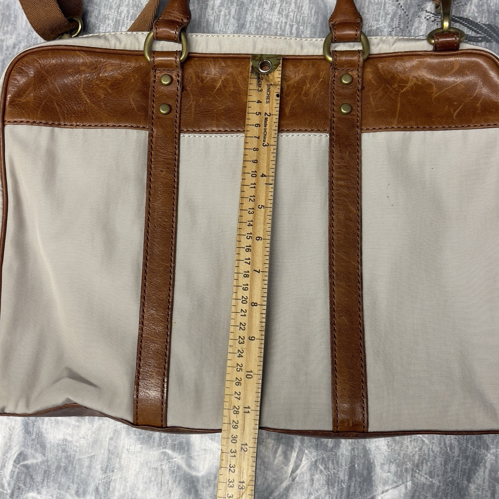 Fossil estate document Messenger Bag Shoulder Bag Leather Handles Twill Leather.
