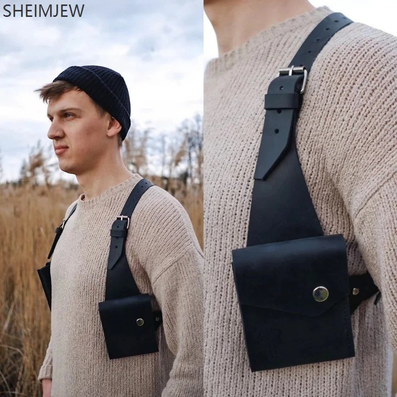 Hip-hop Men Shoulder Holster Bag Sleeveless Harness Vest Bag Tactical