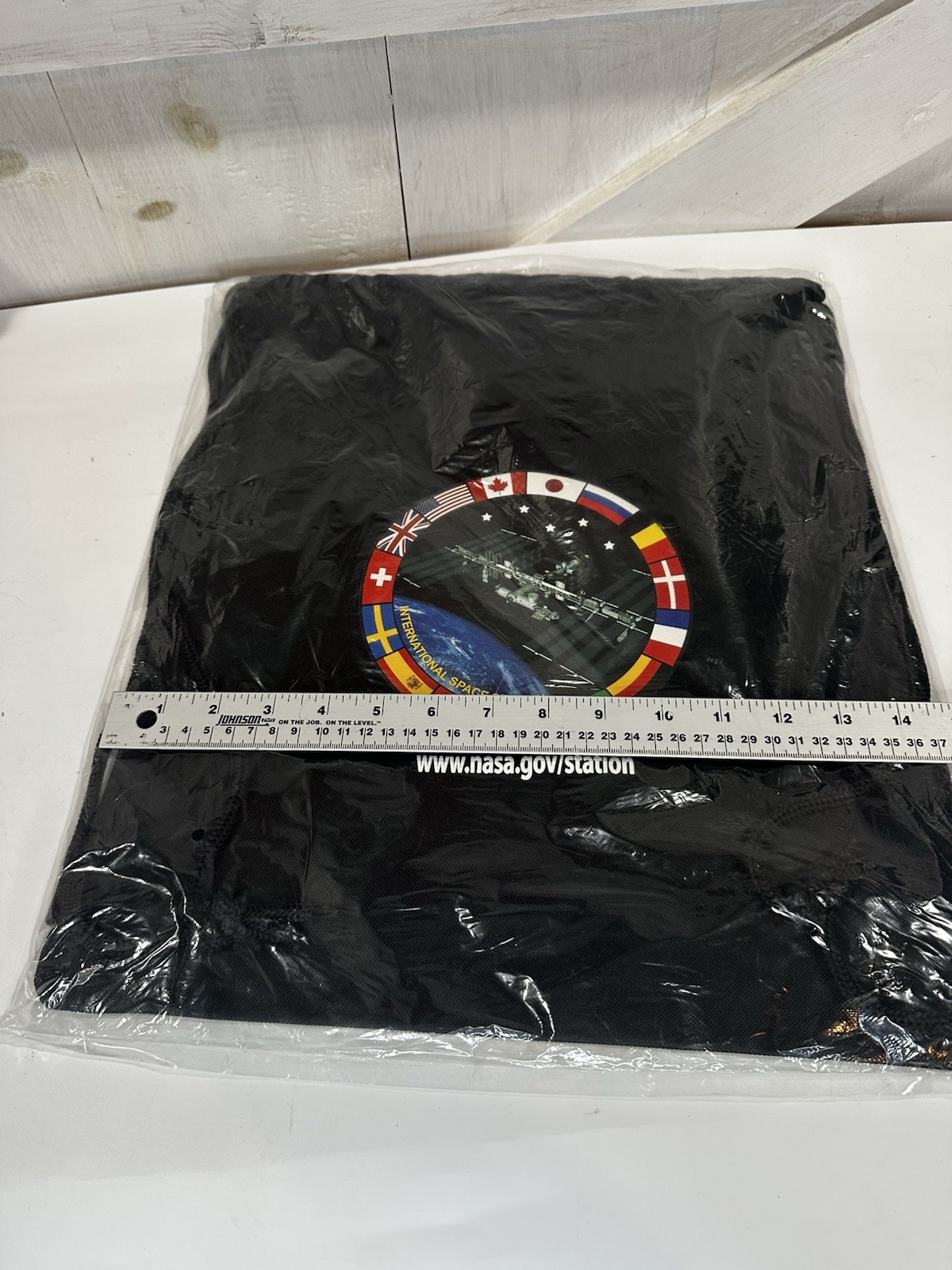 Authentic NASA Drawstring Backpack. Ultralight Waterproof Folds compact. 17″x14″
