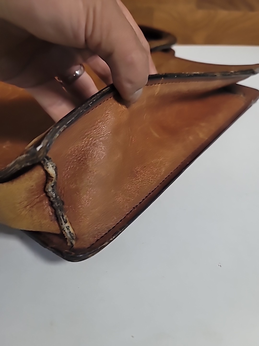Vintage Schlesinger Brothers Brown Leather Briefcase / Portfolio 1970’s-80’s