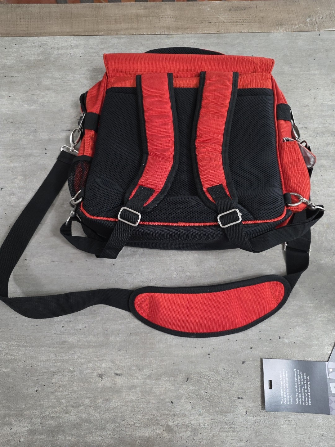 The Sharper Image Airtek Collection Orange LAPTOP Backpack Messenger Bag MSRP140