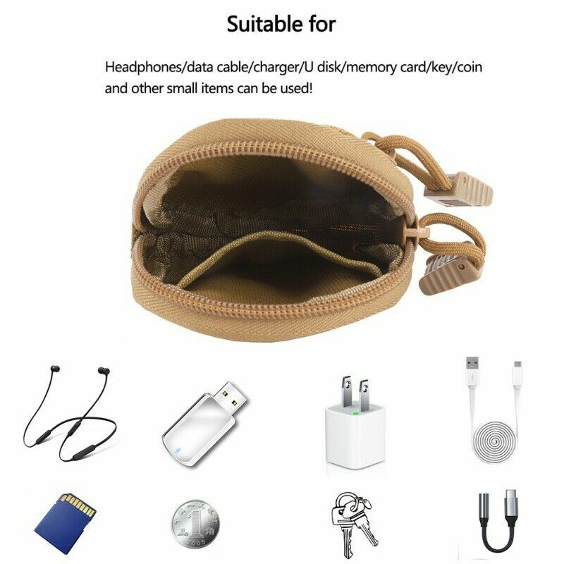 Tactical MOLLE Pouch EDC Gear Bag Small Purse Outdoor Utility Waist Belt Pouches