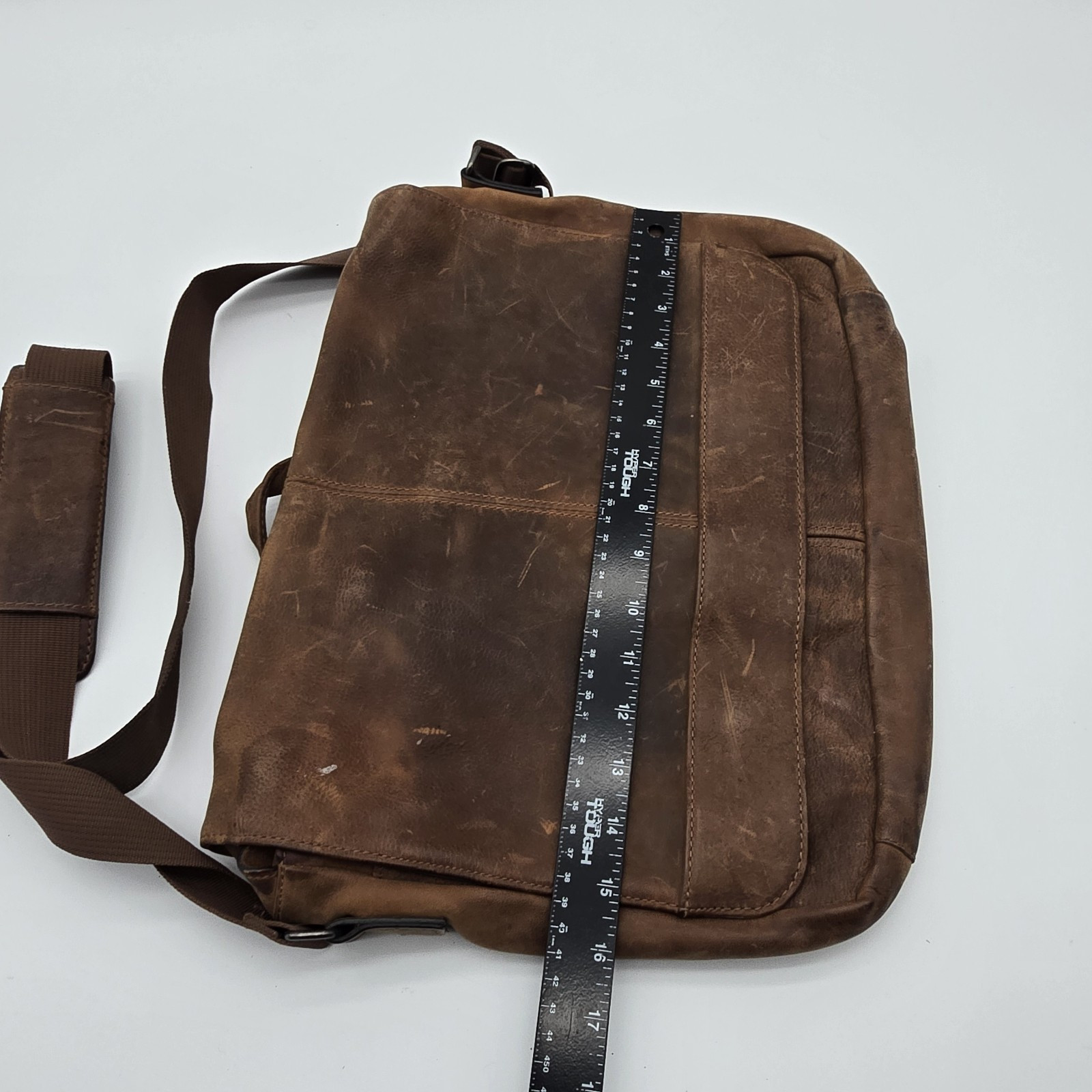 Wilsons Leather Messenger Bag Brown Vintage Legal Breifcase Shoulder Distressed
