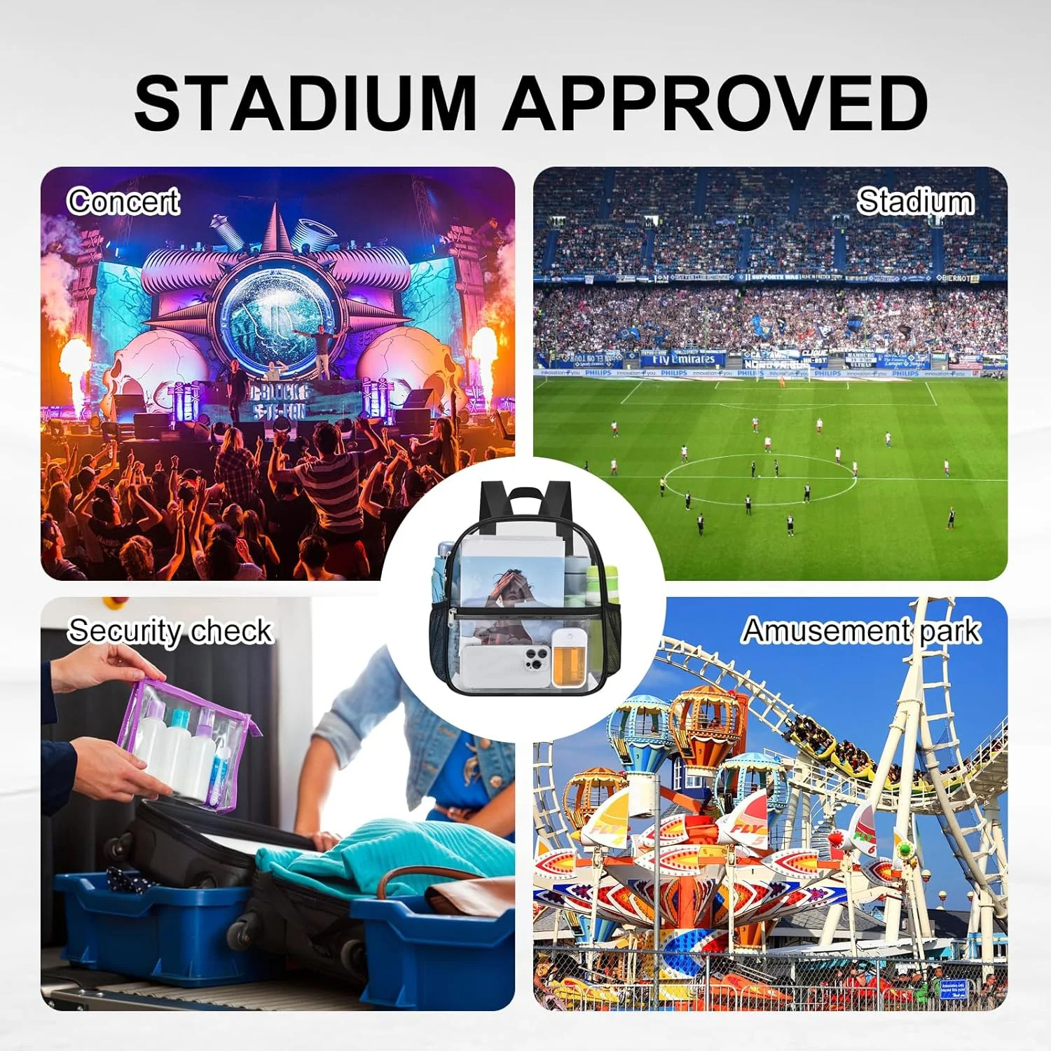 Clear Backpack Stadium Approved 12X11x6, Waterproof Clear Bag, BacktoSchool 2026