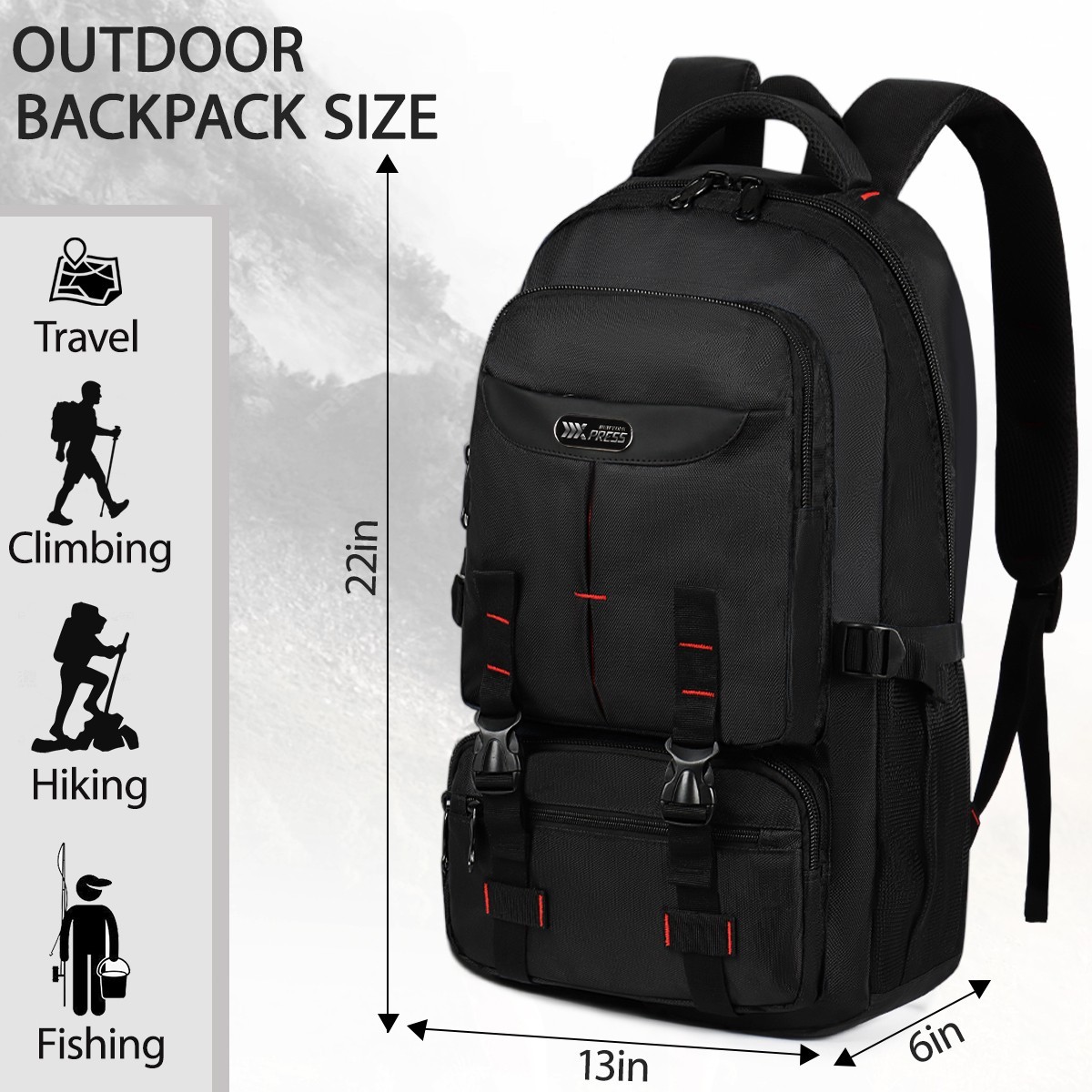 Travel Backpack Waterproof Large Capacity Multi-Pocket Outdoor Climbing Backpack