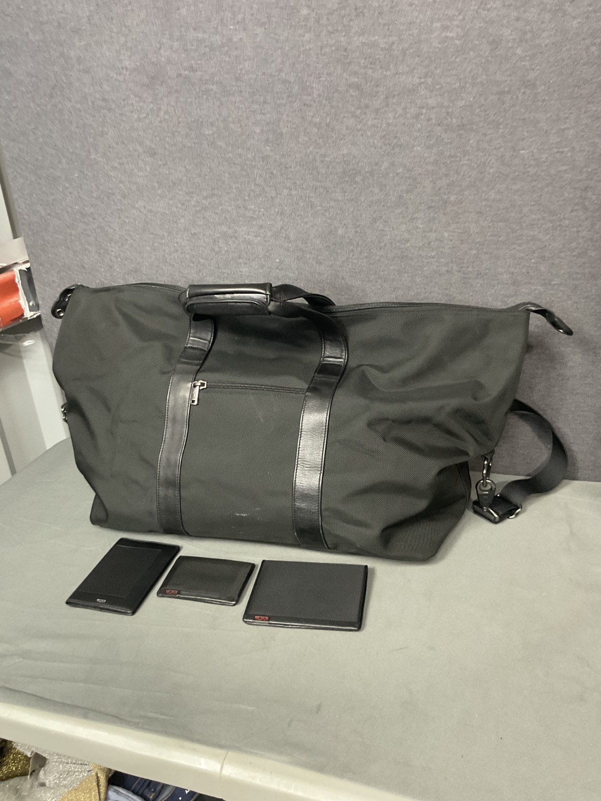 TUMI Alpha 22152D4 Black Ballistic Nylon Duffle Bag & 3 Purses Set Bundle