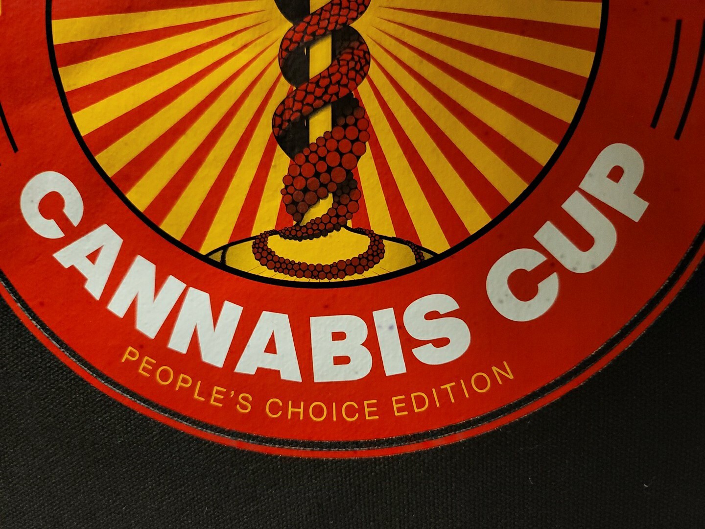 High Times Arizona 2023 Cannabis Cup Black Judges Tote Bag With Swag & Stickers.