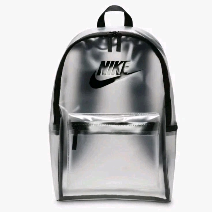 Nike Heritage Crystal Backpack Clear Black 25L Capacity One Size