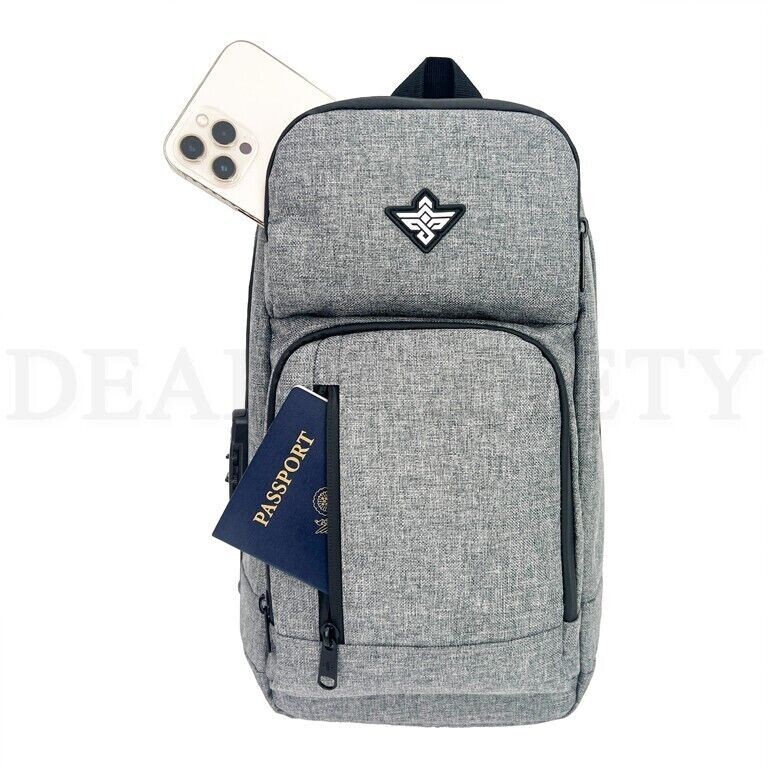 Erozul Equinox Lockable Crossbody Sling Bag w/ Odor Control Technology Graphite