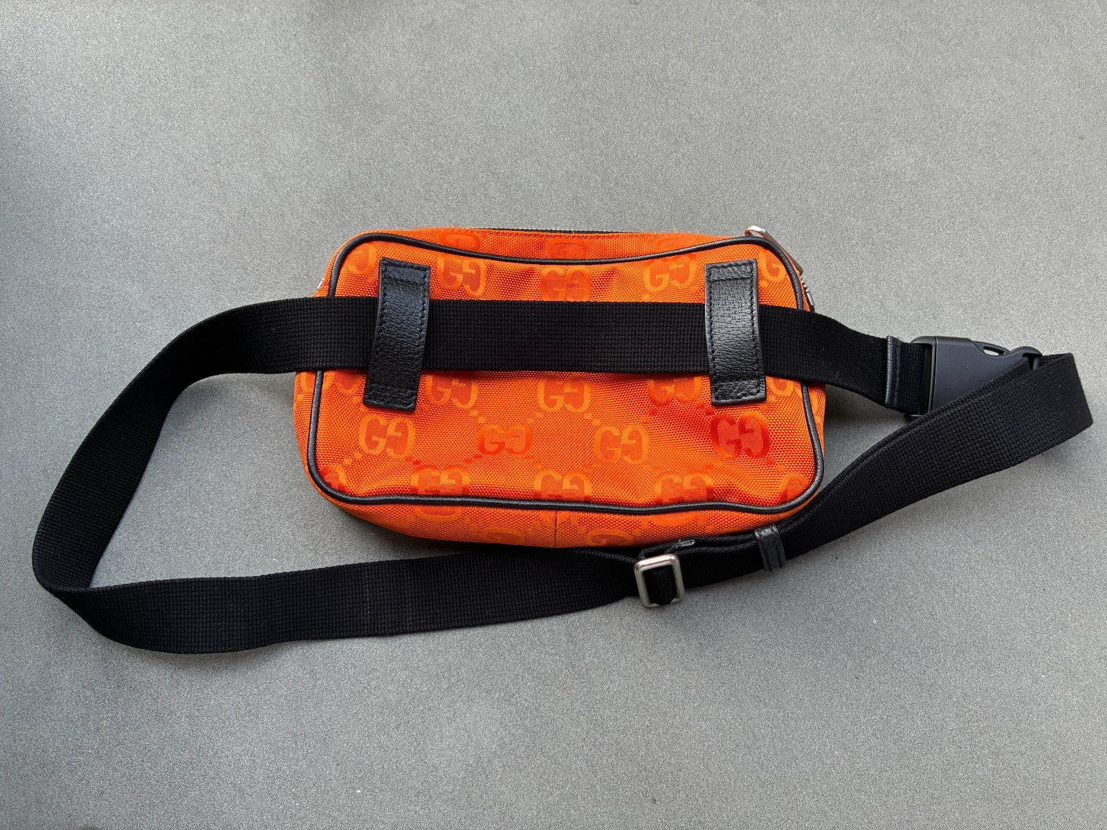 Authentic Gucci Off The Grid GG Monogram ECONYL Belt Bag Orange Black Fanny Pack
