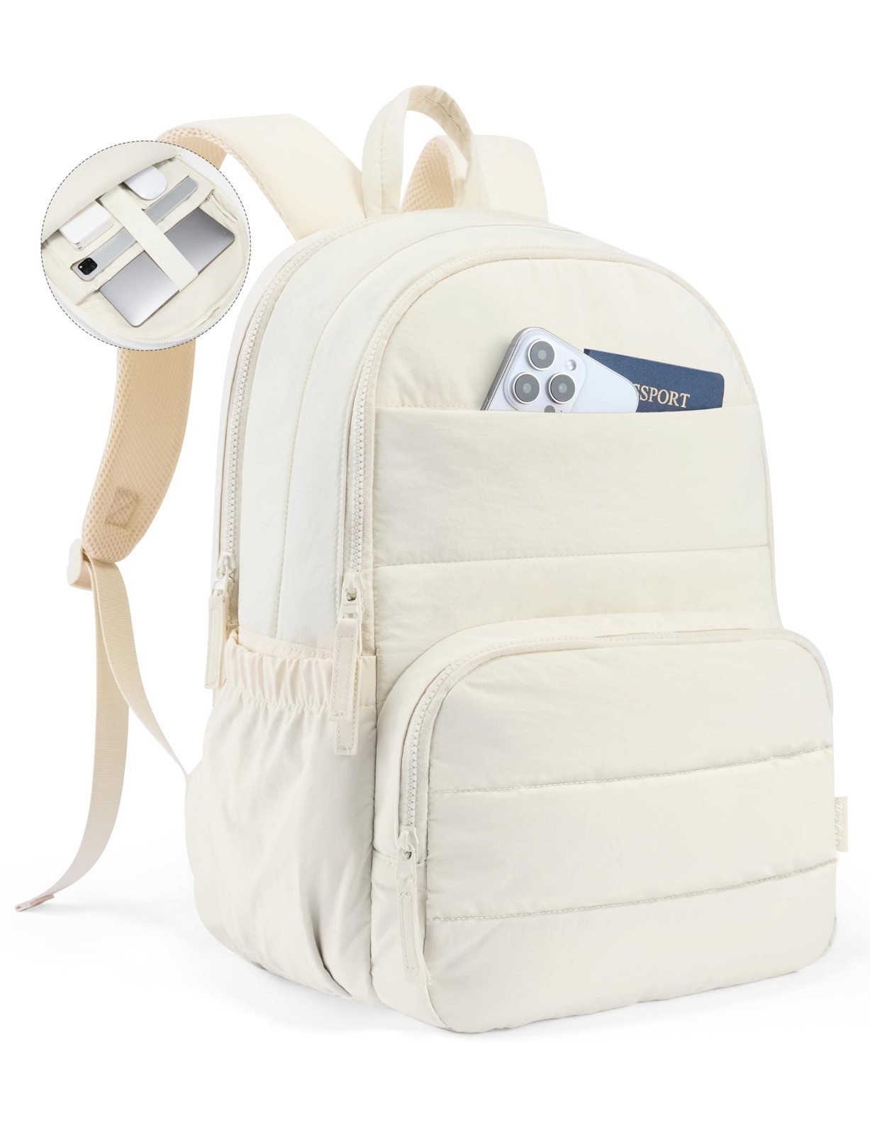Travel Backpack Women 15.6 Inch Laptop Quilted College Bookbag Cute Work Bag