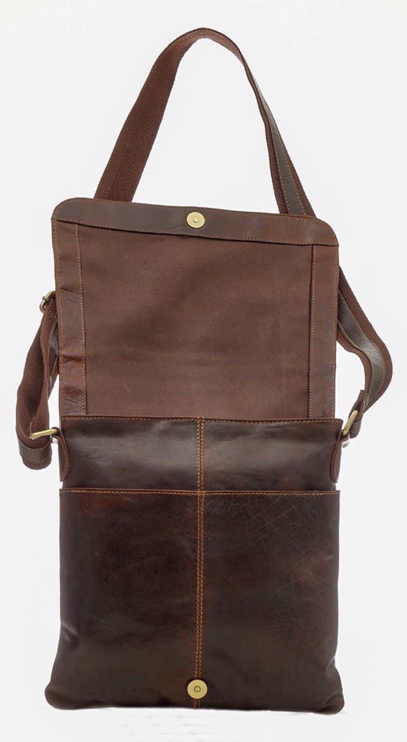 Brown Buffalo leather crossbody made in Spain Rosme Premium