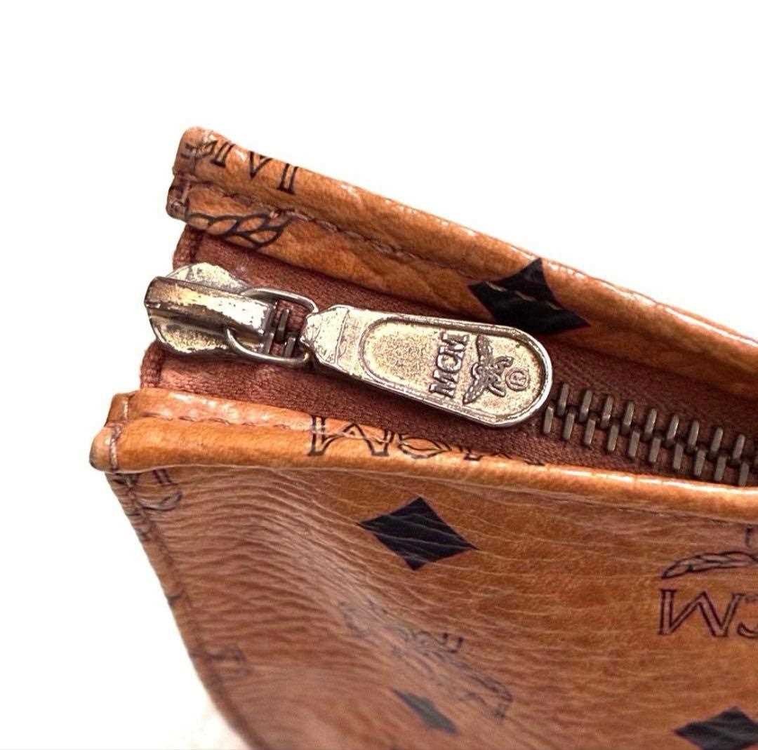 MCM Clutch Second Bag Small Logo Leather Brown Unisex Men’s USED FROM JAPAN