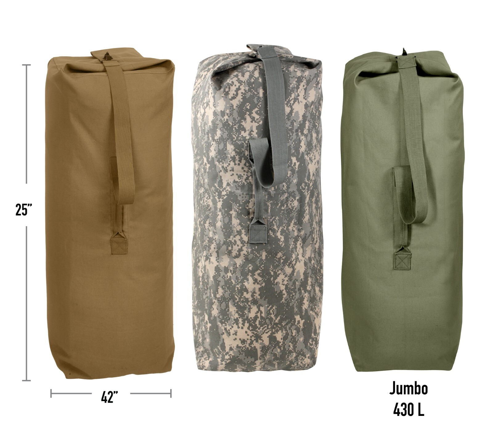 Top Load Canvas Duffle Bags – Camo Heavyweight Duffle Gear Travel Bag w/ Strap