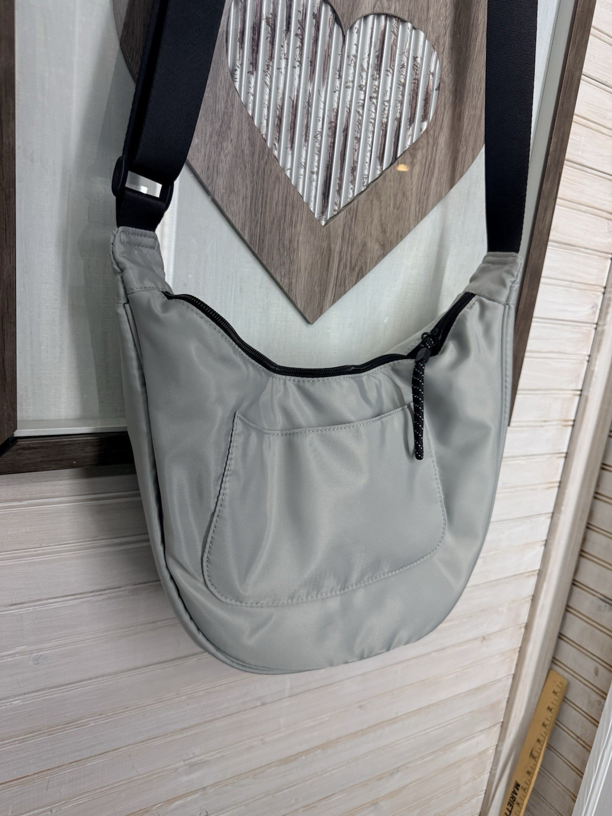 Original Use Gray Crescent Crossbody Sling Bag Adjustable Strap NWOT