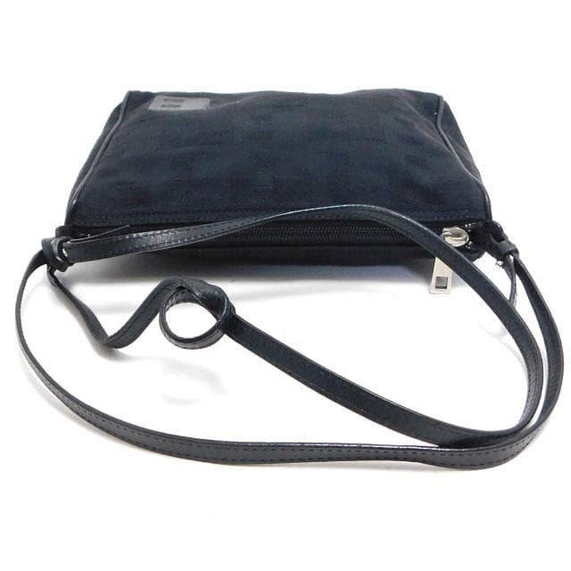 Authentic Bally Shoulder Bag Crossbody Messenger Bag Canvas Leather Black 16cm S