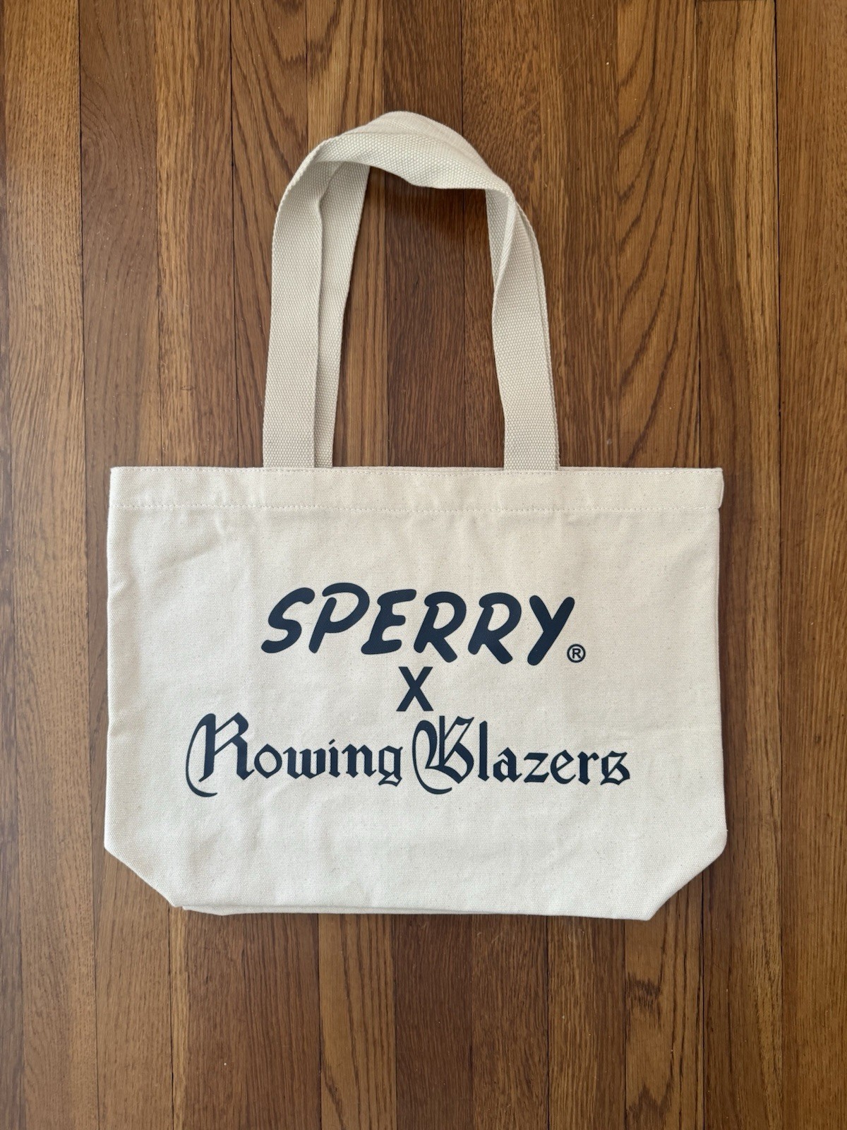 Sperry Top-Sider x Rowing Blazers Ivory Cotton Canvas Tote Bag NEW Natural