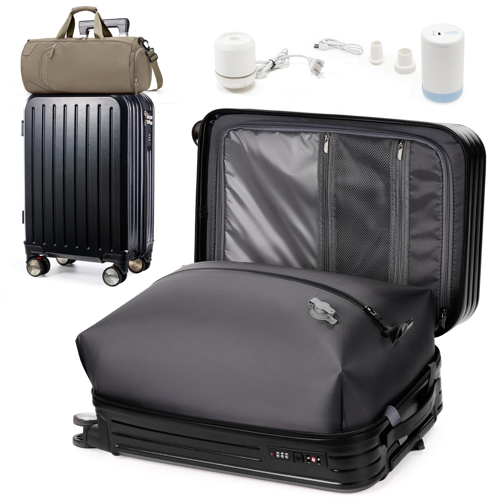 UPPACK Carry On Luggage 22x14x9 Airline Approved With Vacuum Compression/Pump…
