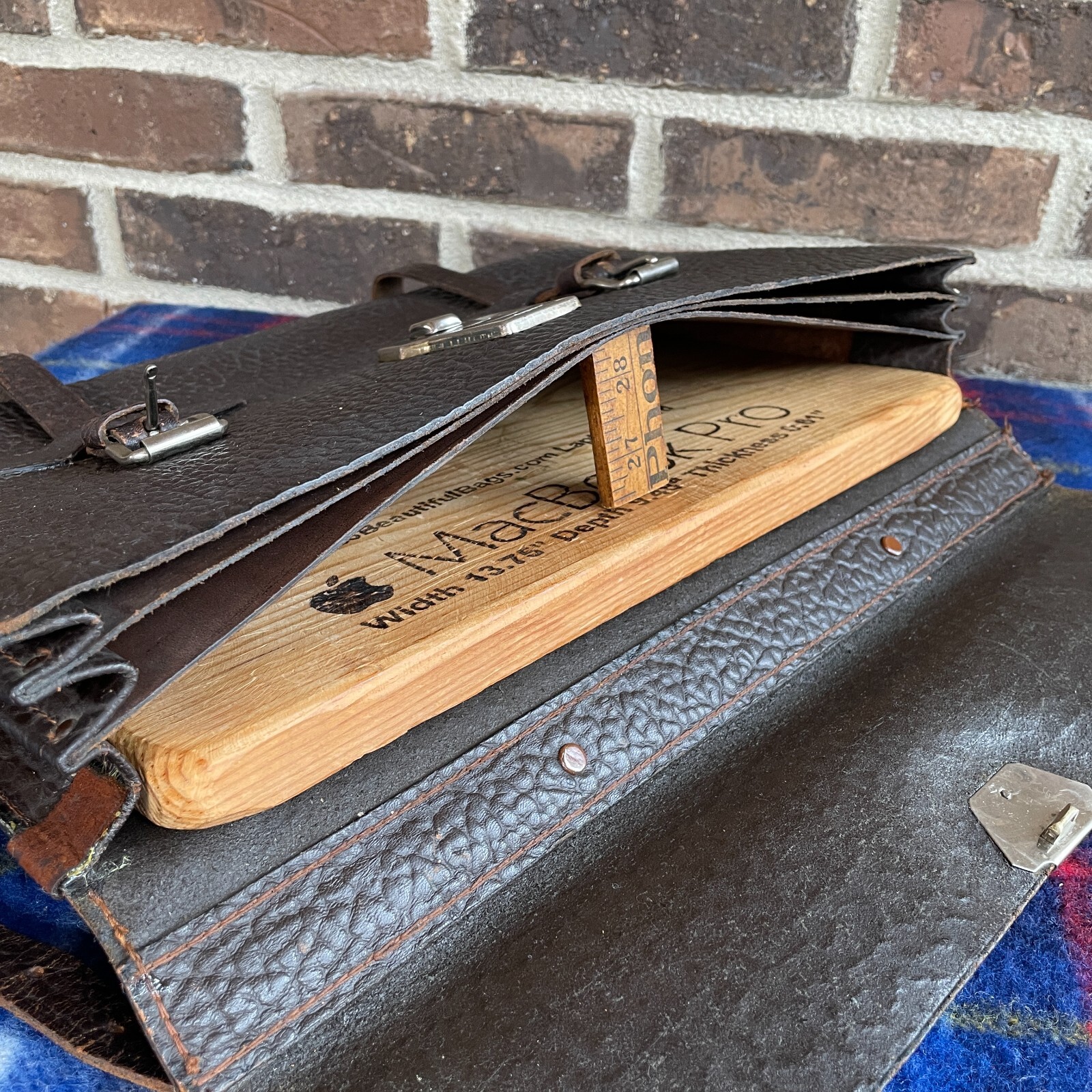 RARE VINTAGE ANTIQUE 1920s LEATHER MACBOOK PRO BRIEFCASE BAG CASE R$1898