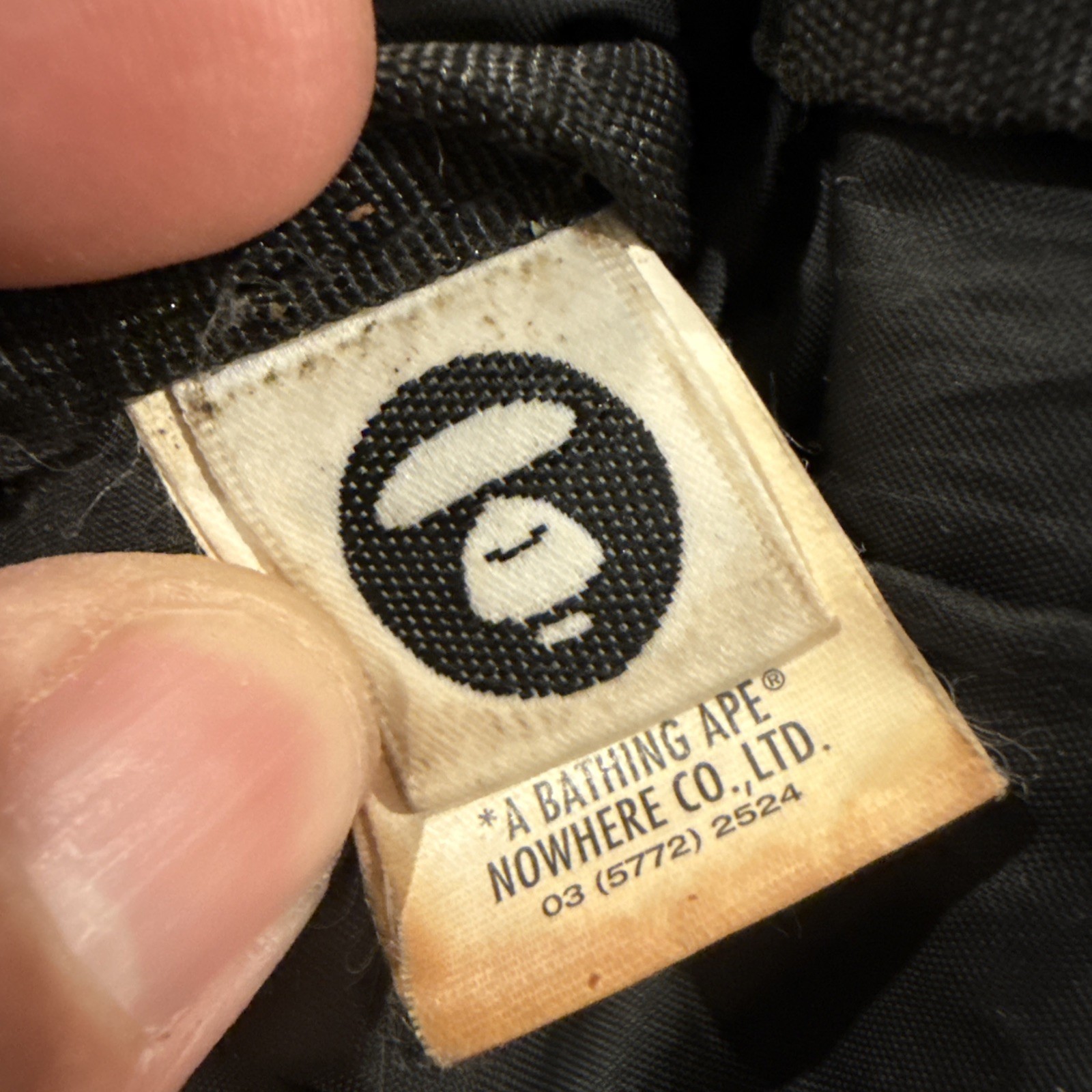 AAPE BY*A Bathing Ape BAPE Sling Bag Crossbody Fanny Black AUTHENTIC Banger Z10