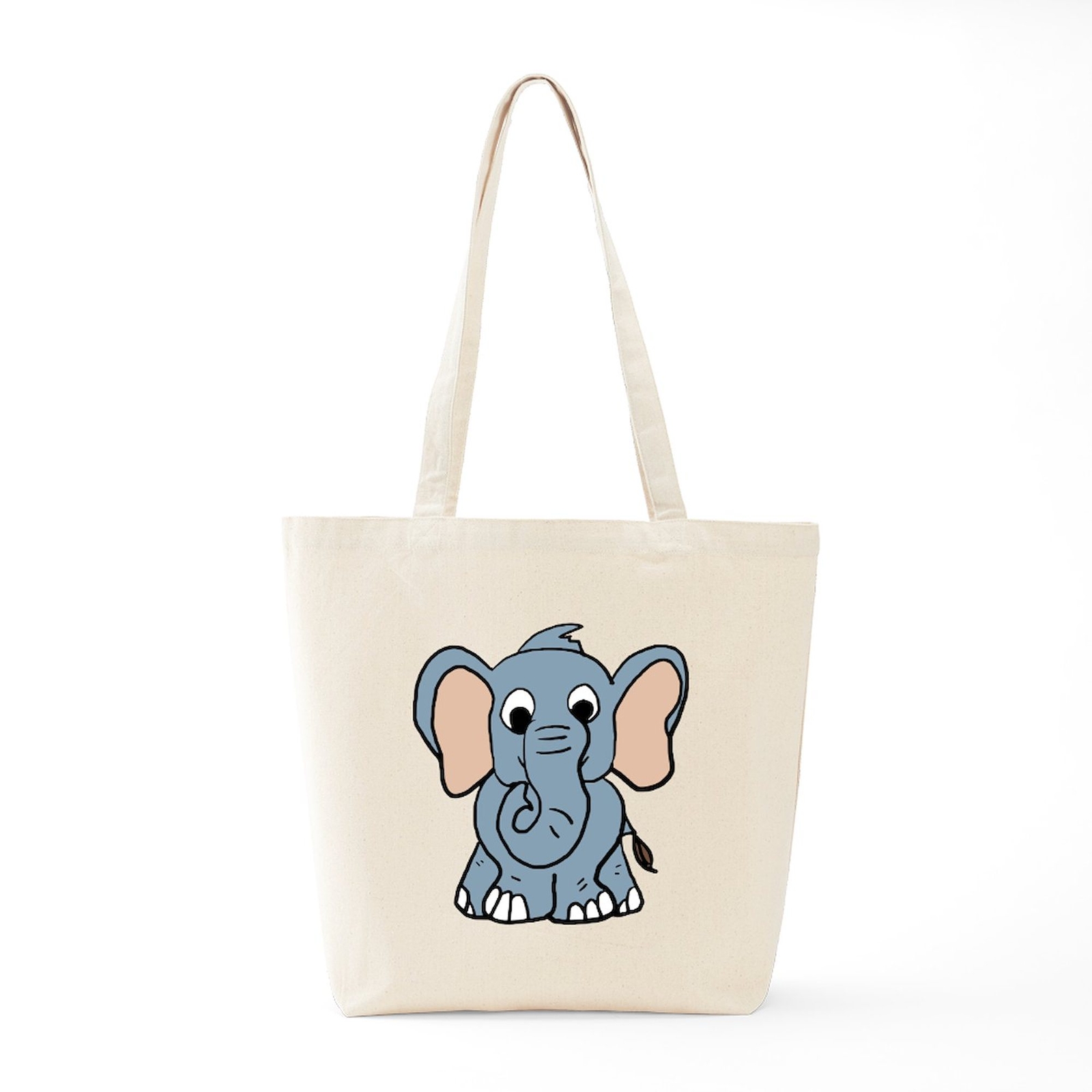 CafePress Cute Elephant Natural Canvas Tote Bag, Cloth Shopping Bag (326750798)
