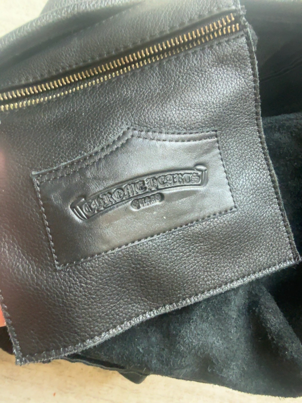 Chrome Hearts Black Leather Messenger Crossbody Bag Sterling Silver Dagger Rare