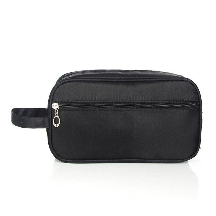 Waterproof Nylon Travel Organizer Utility Pouch Zip Carry Bag Black 26cm