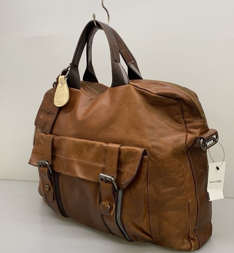 Hugo Boss Briefcase Brown Leather Men Business Handbag