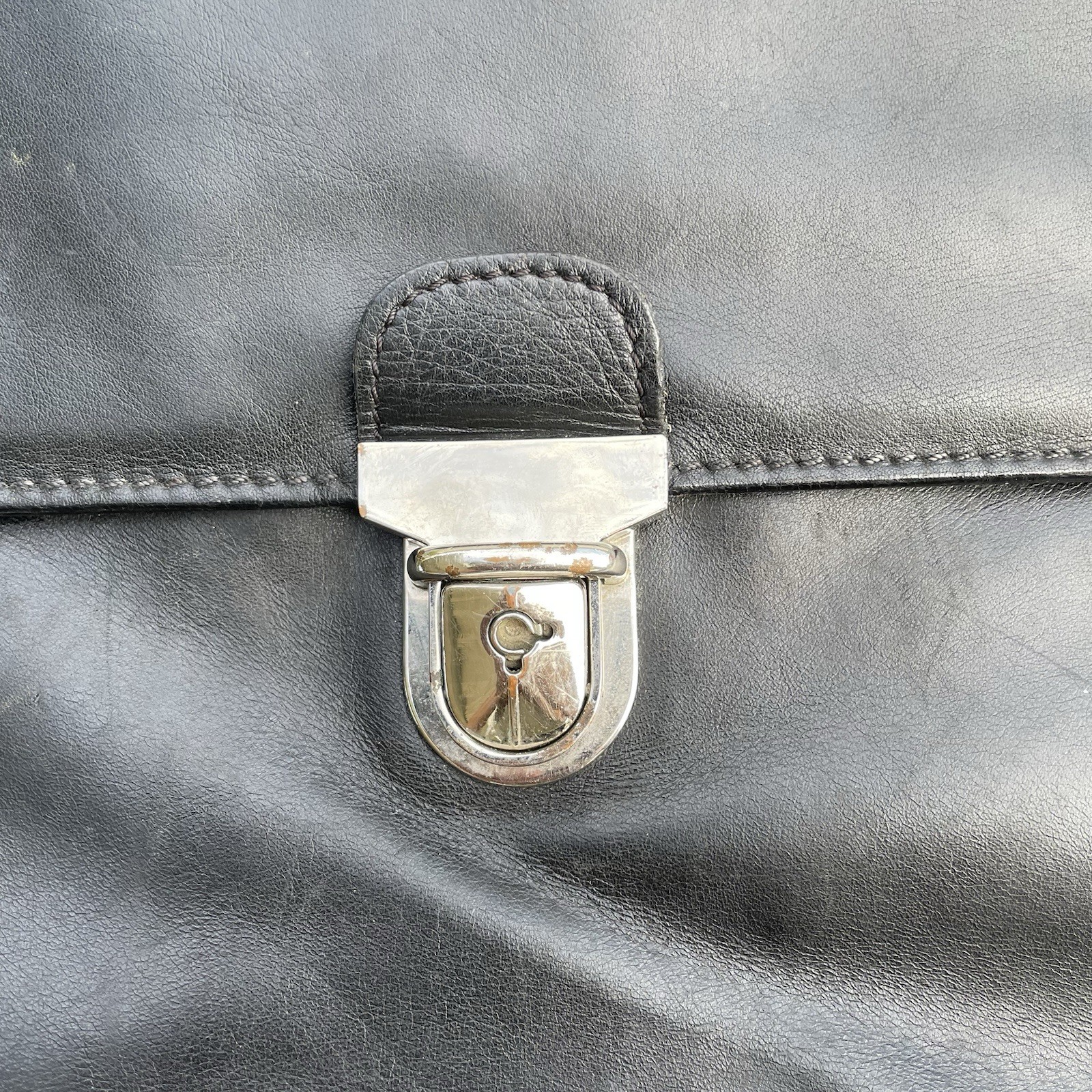 Vintage Cole Haan Collection Briefcase Leather Tuck Lock Style Latch No Key