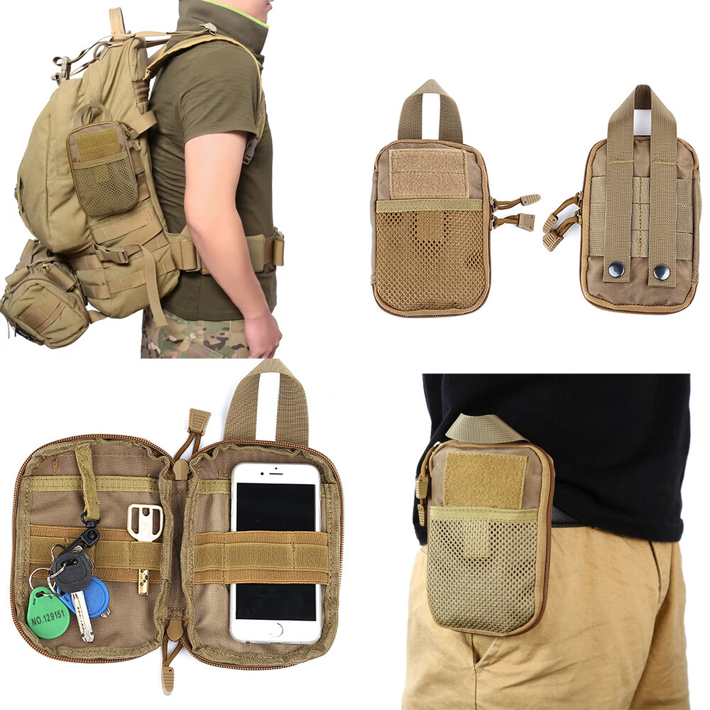 Tactical Molle Utility Bags Portable & Durable Nylon Pouch for Card Keybag Phone