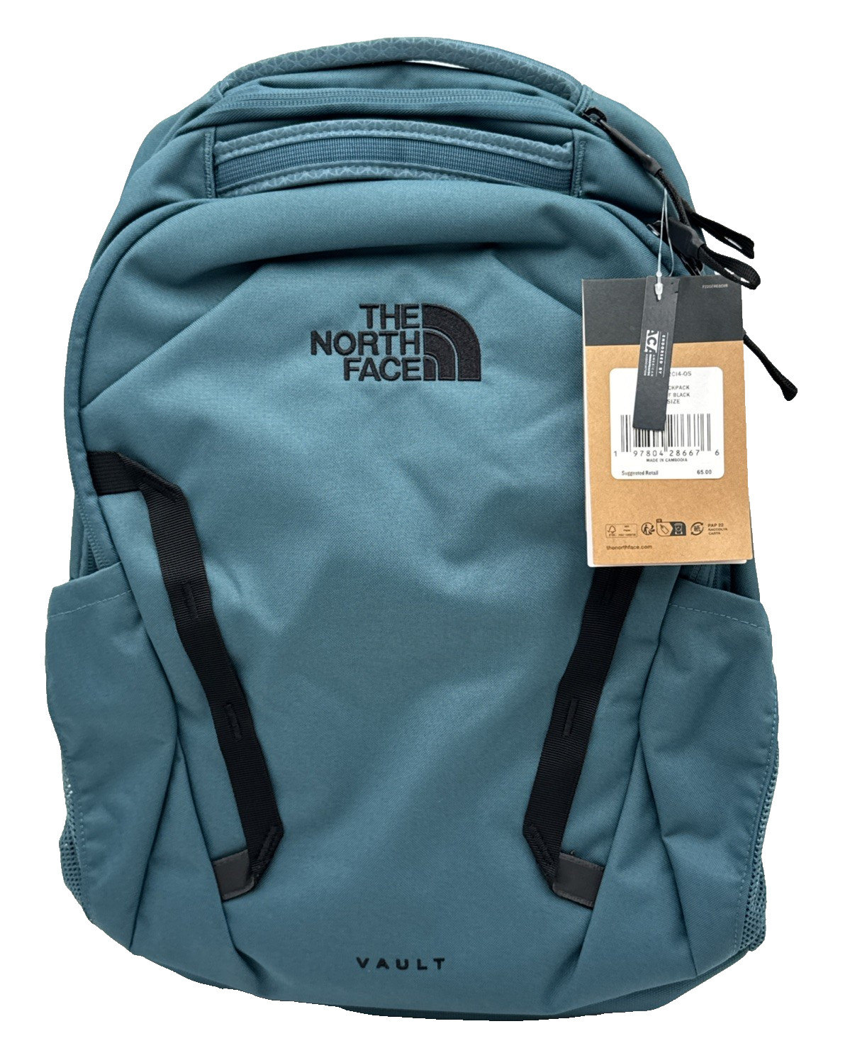 NEW The North Face Vault Backpack Deep Teal Space Black NWT