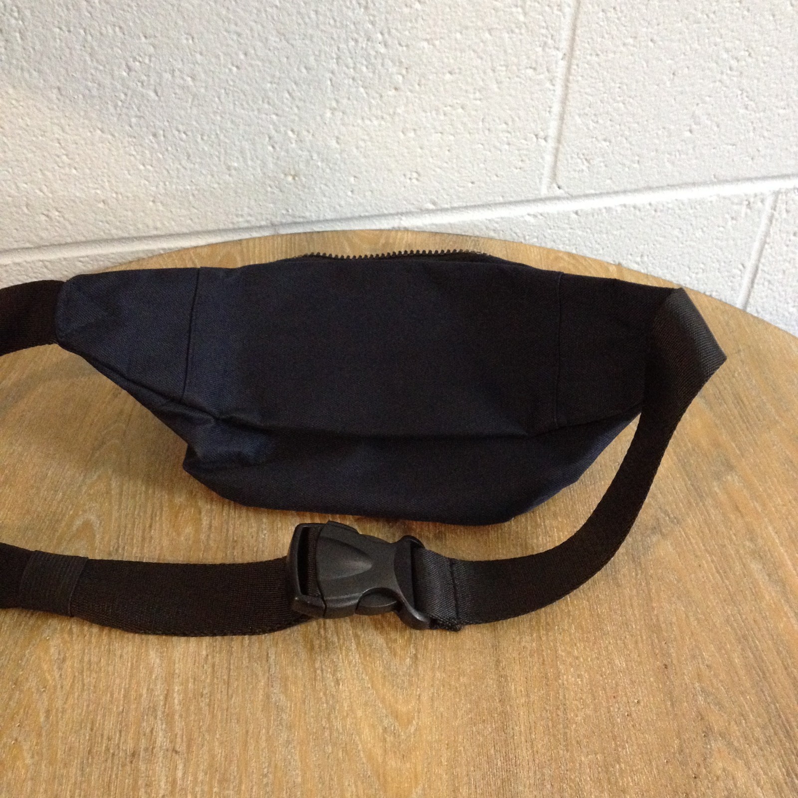FILA Black Logo Fanny Pack Adjustable Belt Strap 2 Zipper Pockets Canvas