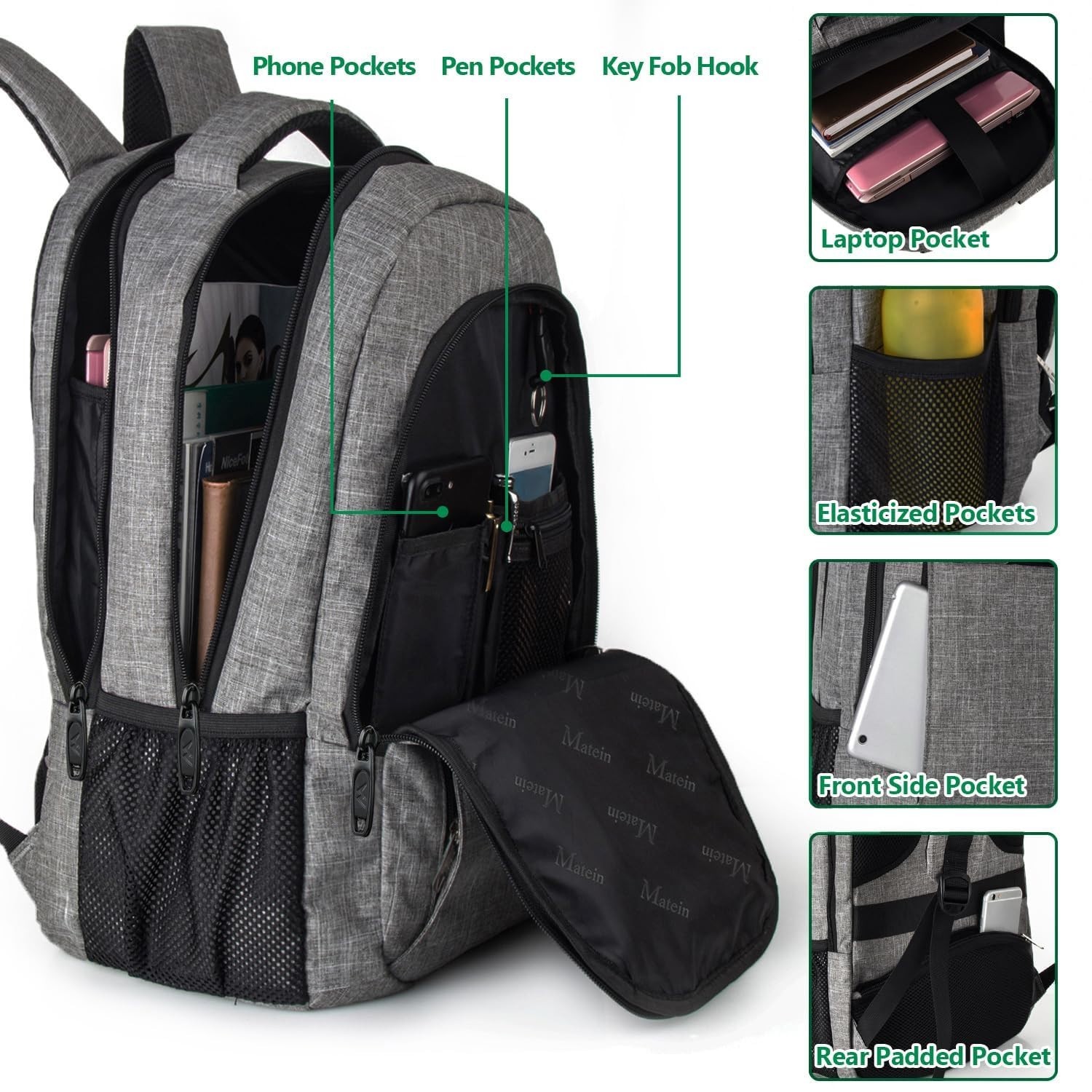 Travel Laptop Backpack – Anti-Theft Slim Design, Water Resistant, Fits 15.6″ Lap