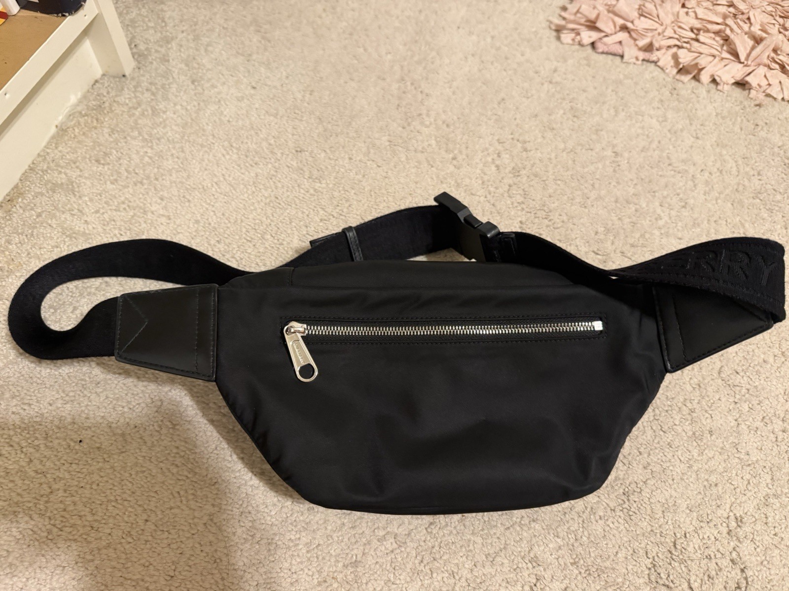 Burberry Belt Bag Nylon Strap Black