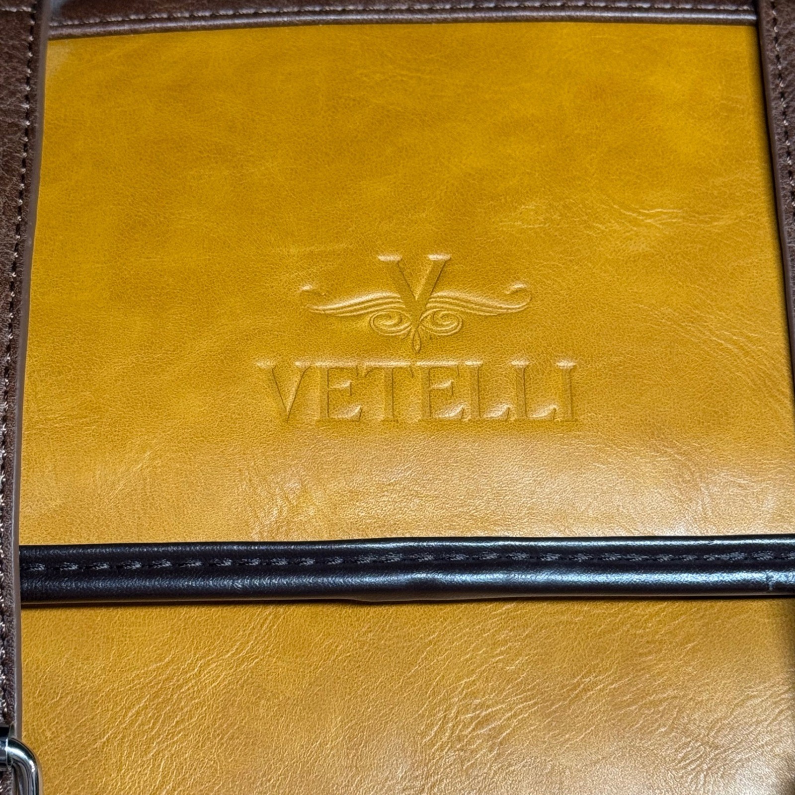 Vetelli Mens Hanging Toiletry Bag Vegan Leather Dopp Kit Travel Organizer Brown