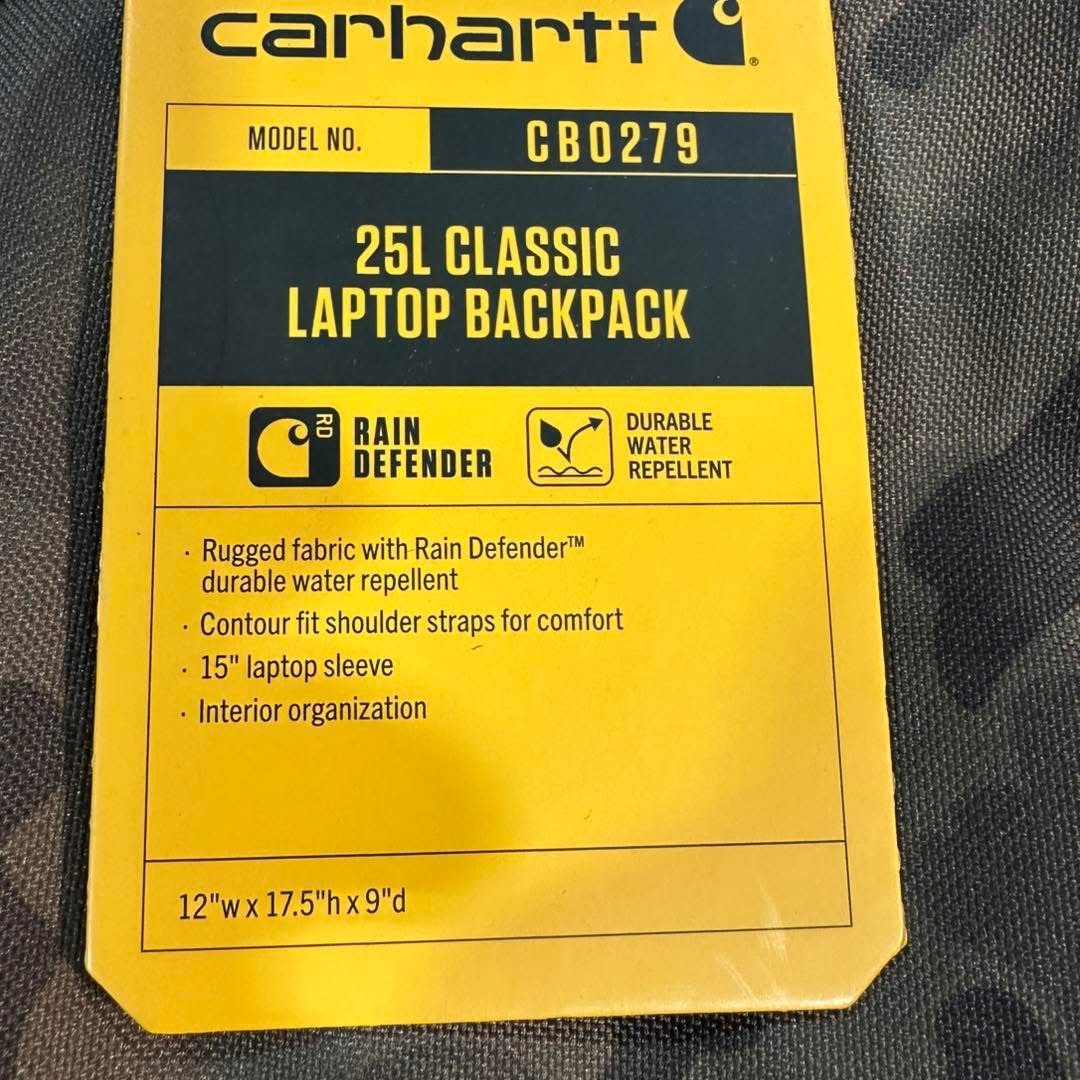 Carhartt Classic Laptop Backpack 25L Camouflage With Rain Defender CB0279 NWT
