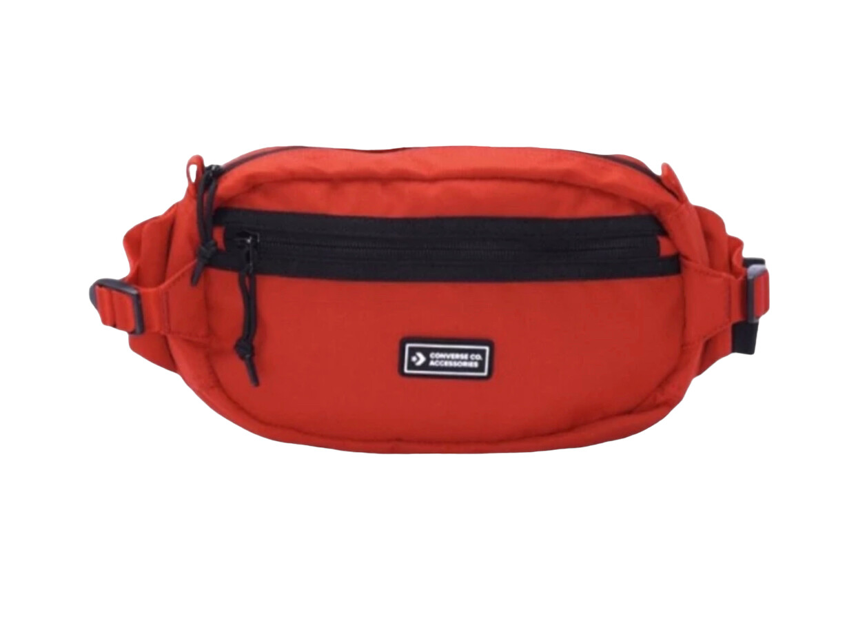 Converse Unisex Red Black Sling Pack, Adjustable, Zip Pockets, 10022098-A02