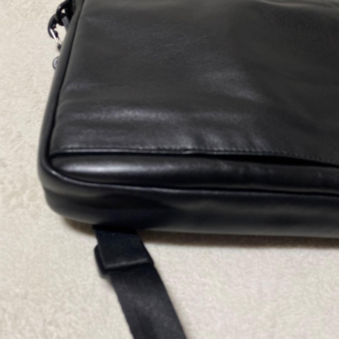 Tumi Leather Carry On Bag Briefcase PC Sleeve 43cmx32cm 17x13in Black