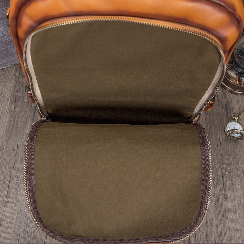 Genuine Leather Large Backpack Purse for Men Knapsack Rucksack Bag Laptop Travel