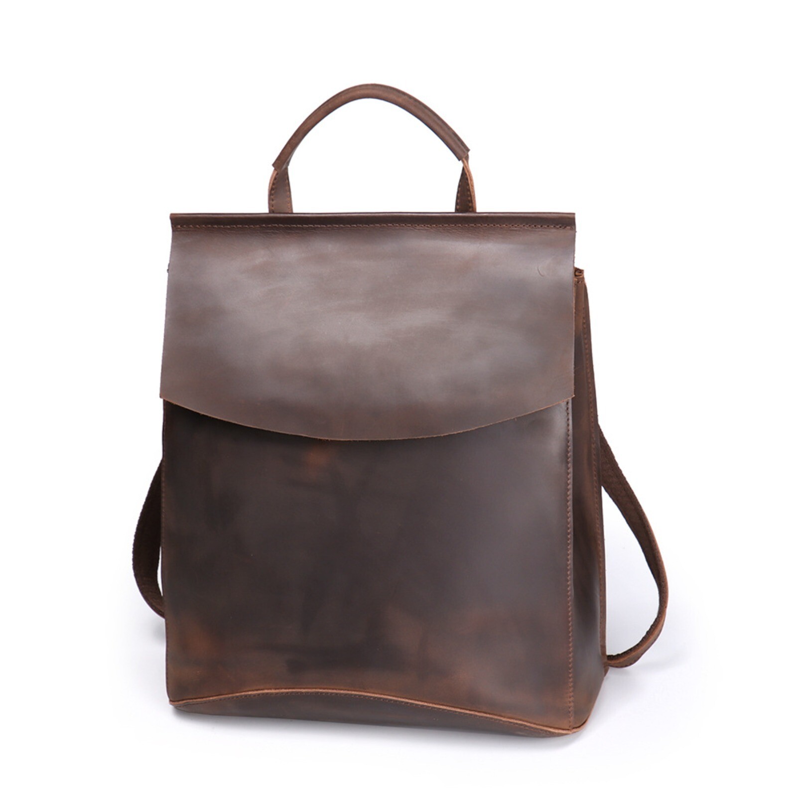 Mens Leather Backpack Brown Laptop Bag Vintage Travel School Rucksack